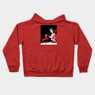 Christmas Day | Santa with reindeer horns Kids Hoodie